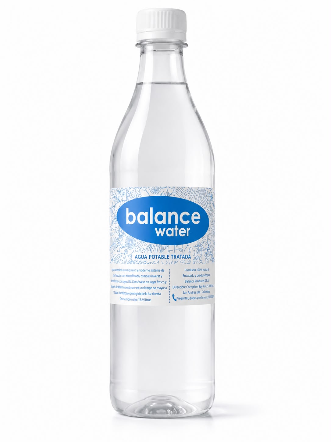 Etiqueta adhesiva en material sintetico blanco